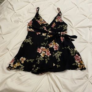 BRAND NEW beautiful black floral romper!